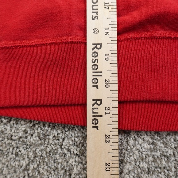 VTG Hollister Hoodie Womens L Red Pullover Sweater Sweatshirt Thermal Hood Y2K - Picture 12 of 14